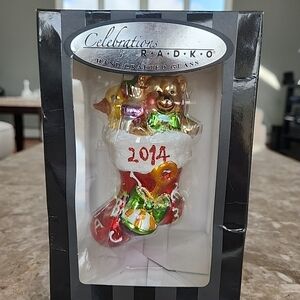Radko 2014 Celebrations Hand Crafted Glass Ornament, NIB